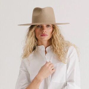 GIGI PIP WESLEY WIDE BRIM FEDORA / VEGAN LEATHER BOLO BAND